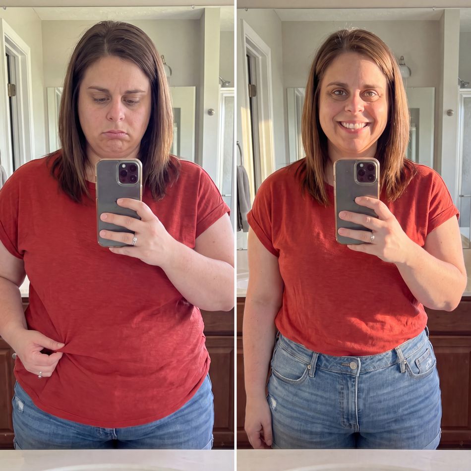 Customer before and after