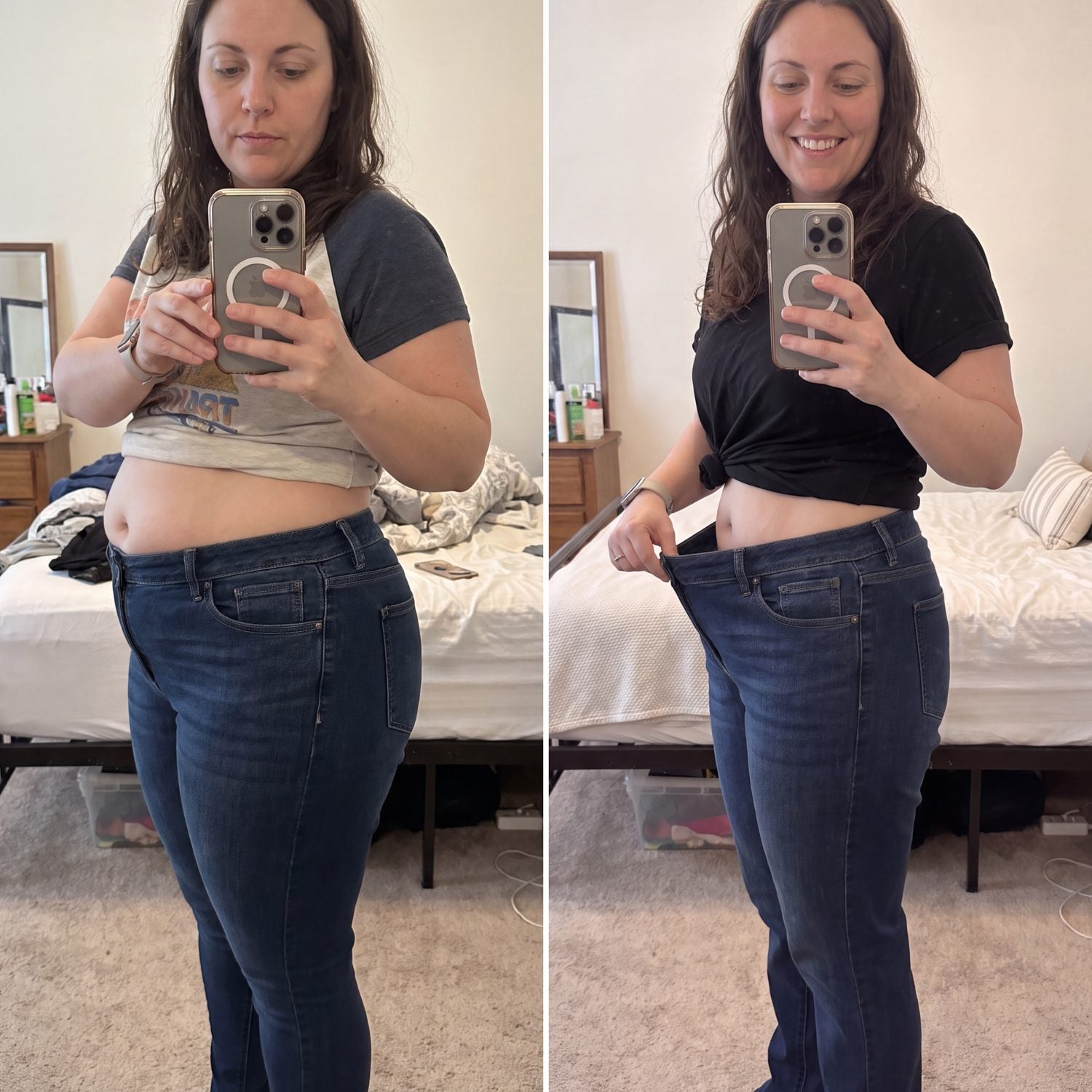Customer before and after